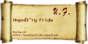 Ungváry Frida névjegykártya